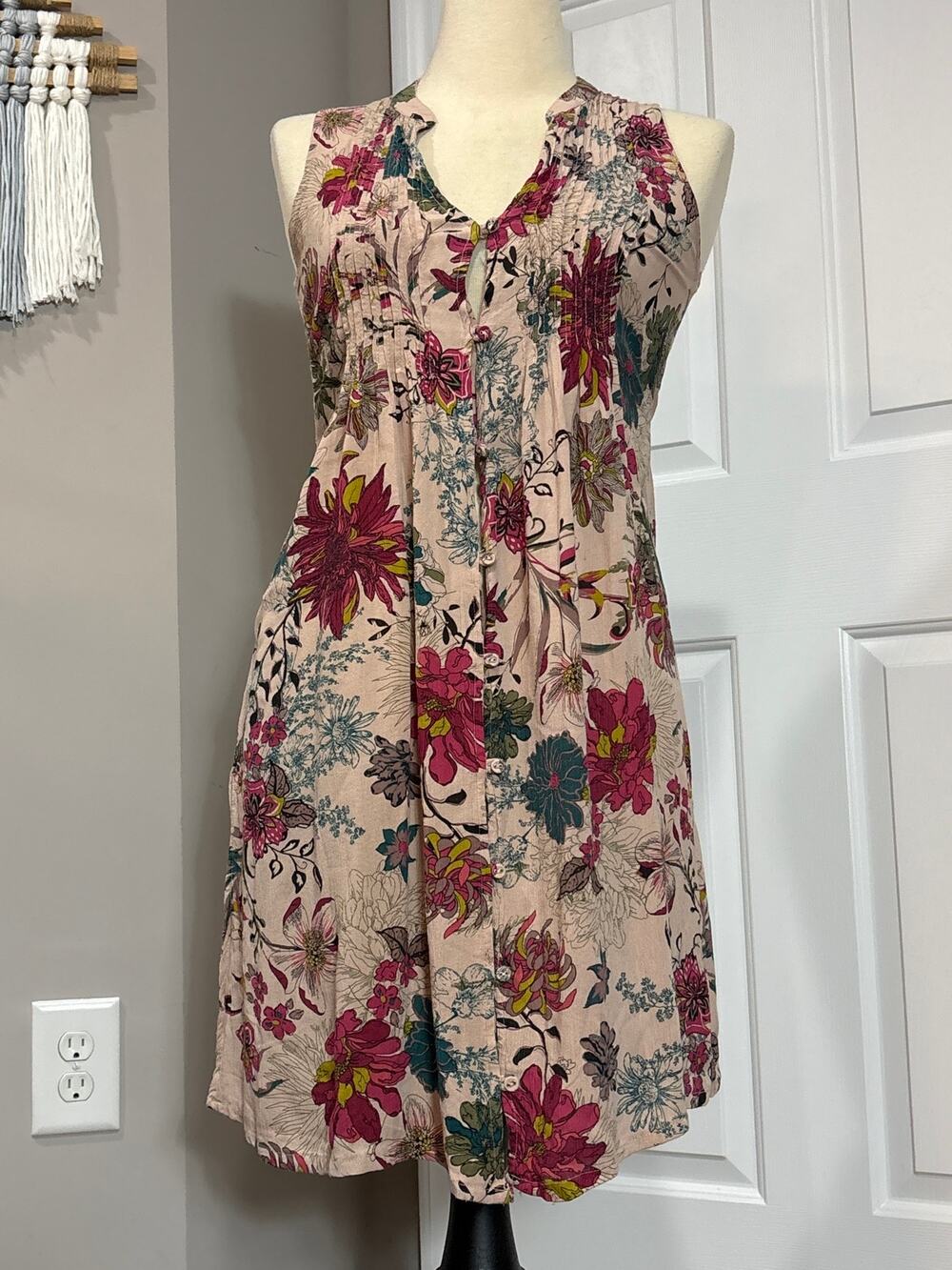 American Rag Cie Sz 5 Floral Dress Coverup Bohemian Coastal Cottagecore Beach